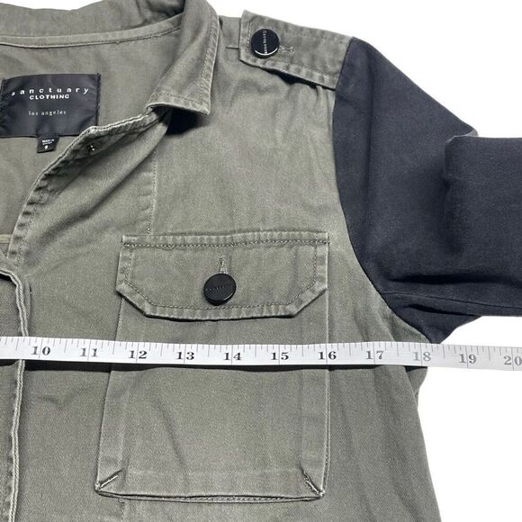 Anthropologie Sanctuary Green and Black Embroidered Utility Anorak Jacket - Picture 6 of 8